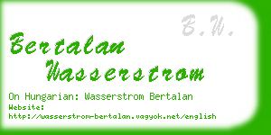 bertalan wasserstrom business card